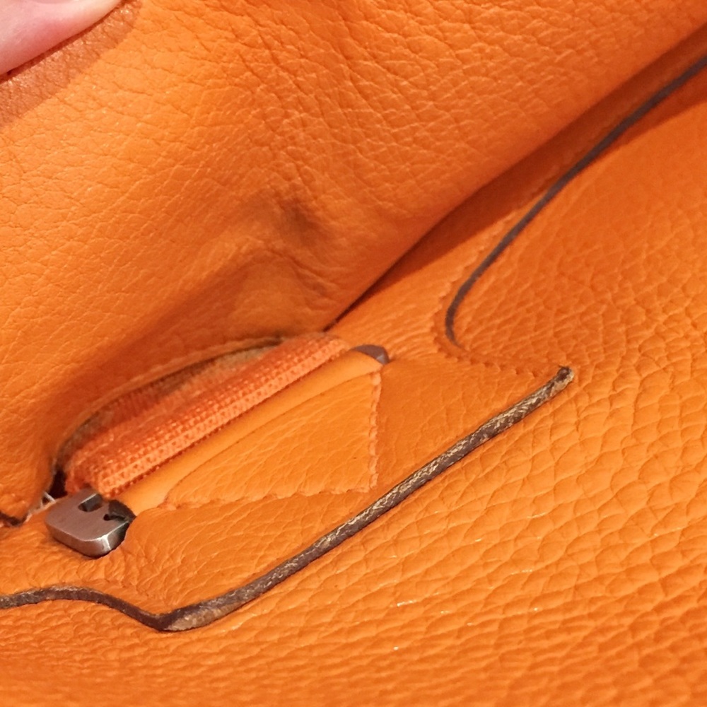 ❤️SOLD❤️Hermes Orange Clemence Leather Sherpa GM Backpack - Picture 13 of 16